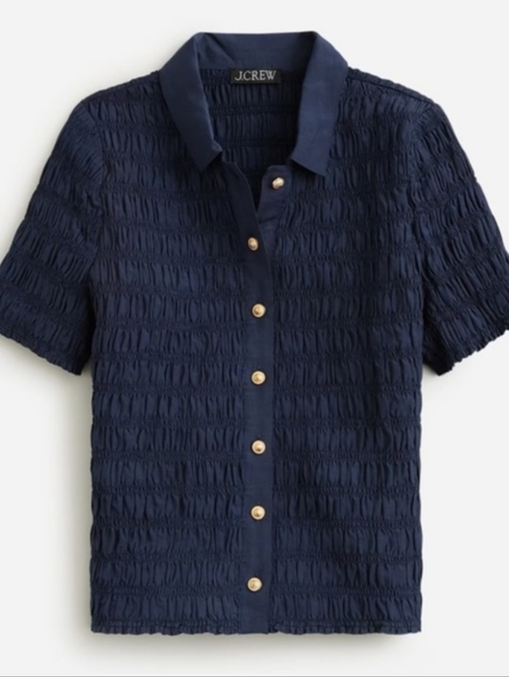 Nwt J.Crew Gold Button Smocked Top
